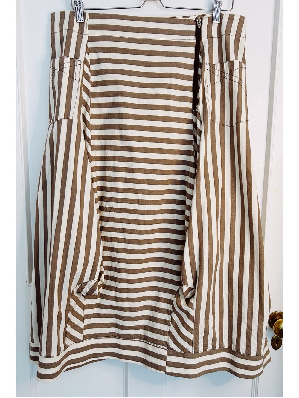Canadian Designer Annie Thompson Avant-Garde Asymmetric Striped Skirt Size 14